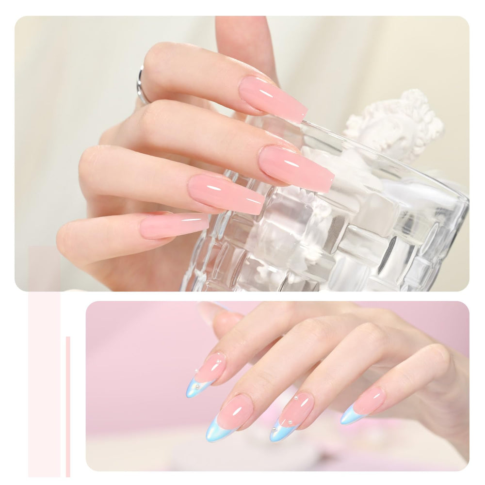 GAOY Poly Gel curado en 60 segundos bajo UV para manicuras rápidas.