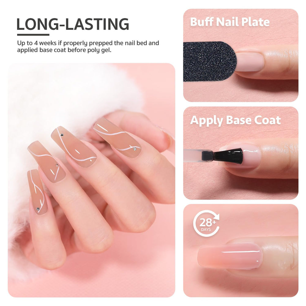 Extensión de uñas con GAOY Poly Gel duración de varias semanas