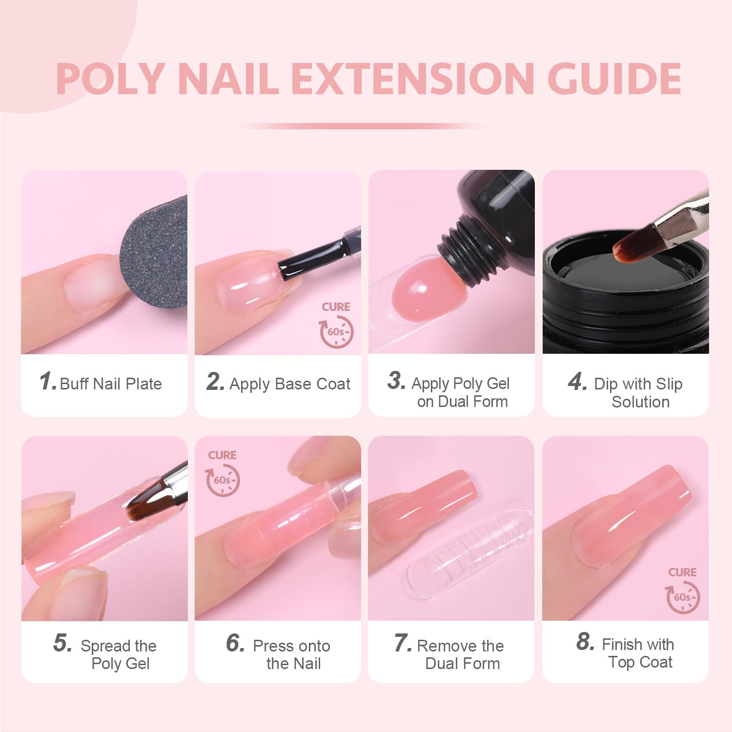 GAOY Poly Gel ideal para principiantes y profesionales en casa o salón.