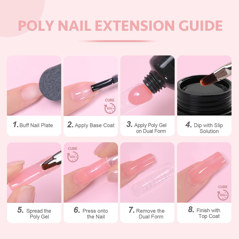 GAOY Poly Gel ideal para principiantes y profesionales en casa o salón.