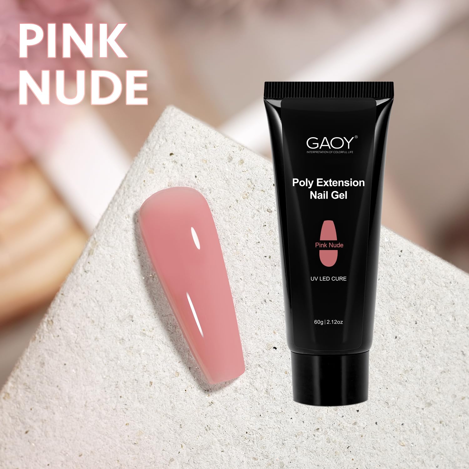 GAOY Poly Gel 60g, requiere formas duales y cepillo para dar forma.