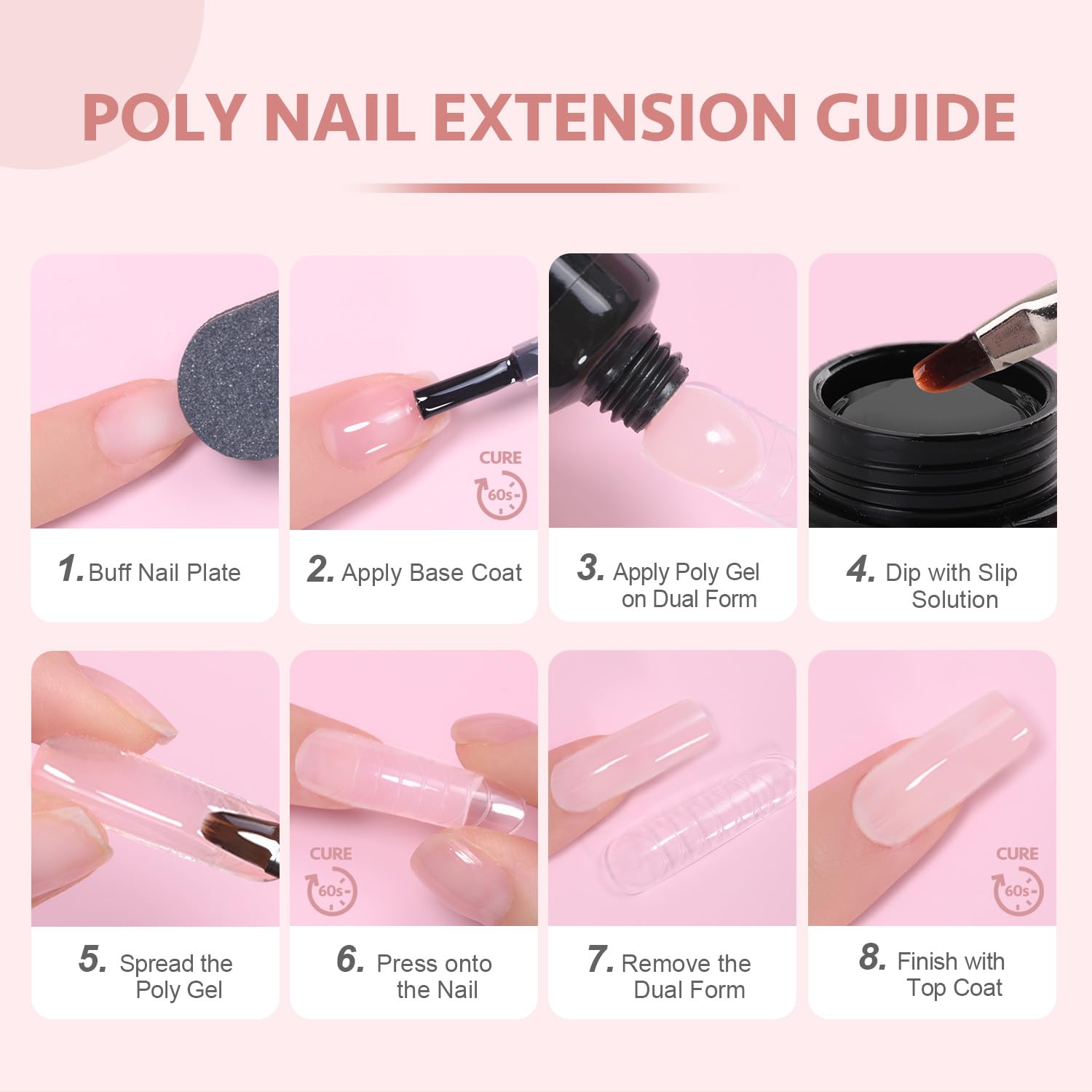 GAOY Poly Gel 60g, gran volumen para múltiples manicuras profesionales o en casa.