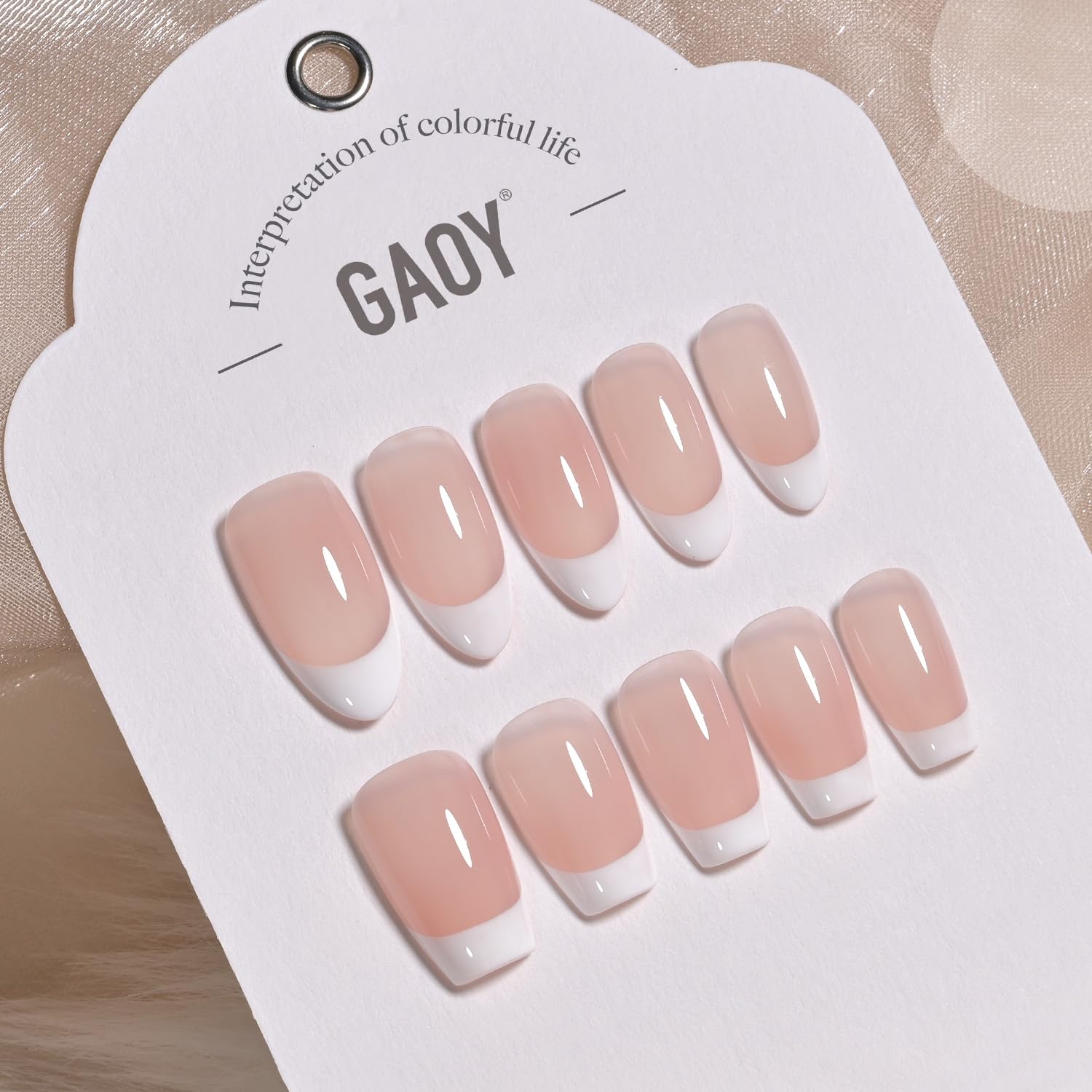 GAOY Remolino Blanco, acabado brillante y duradero en uñas