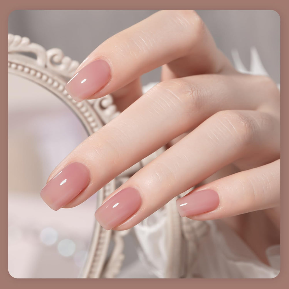 GAOY gel esmalte jelly, colores rosados-marrones para uñas duraderas y brillantes.