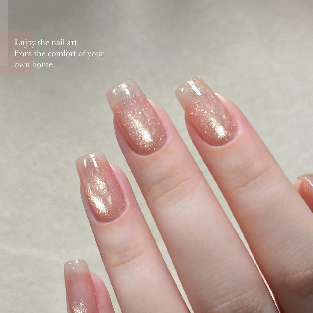 GAOY rosa suave brillo holográfico para uñas llamativas.