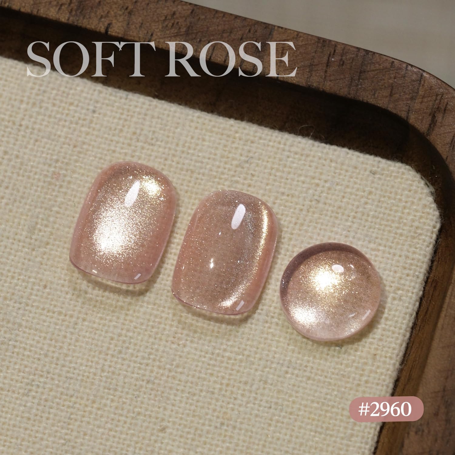 GAOY rosa suave con destello holográfico para uñas brillantes.