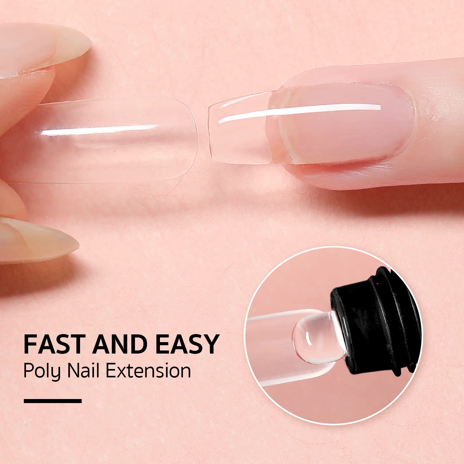 GAOY seis colores poly gel tono piel rosa negro para un look versátil