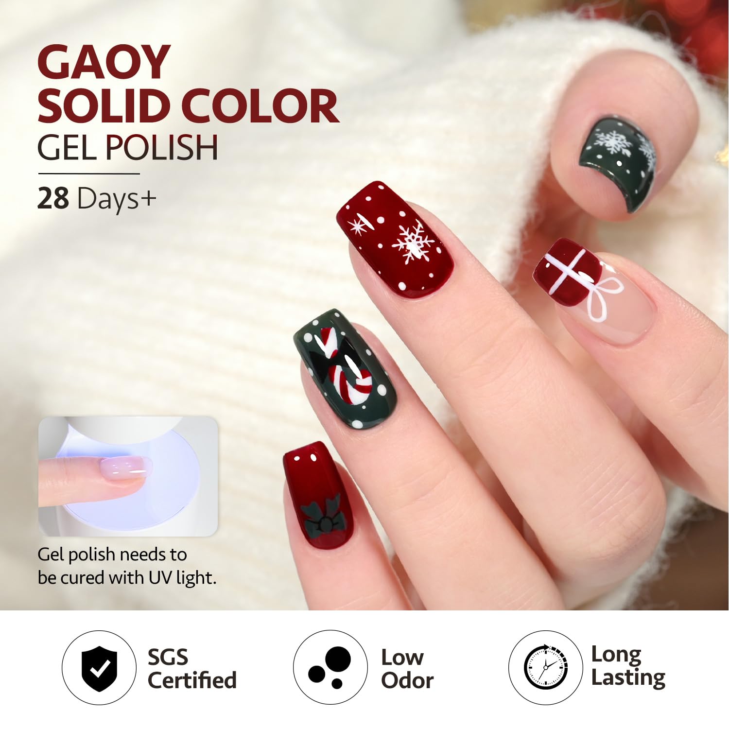 GAOY set 6 colores esmalte gel 7,3 ml, duración de hasta 4 semanas con base y capa superior.