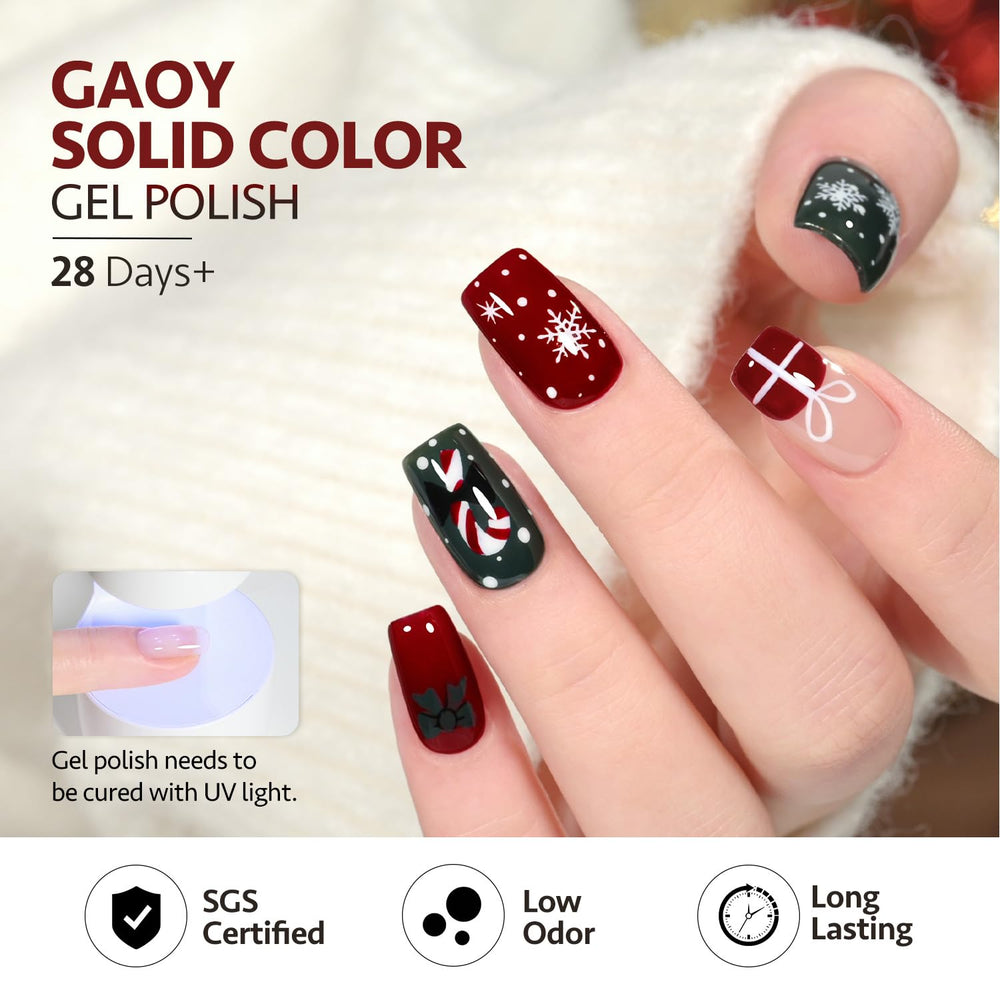 GAOY set 6 colores esmalte gel 7,3 ml, duración de hasta 4 semanas con base y capa superior.