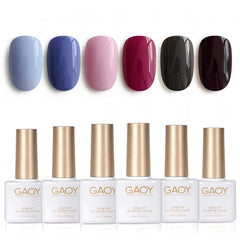 GAOY set esmalte gel morado con 6 colores para manicura en casa