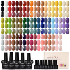 GAOY set esmaltes gel 55 colores para todas las estaciones, variedad y creatividad.