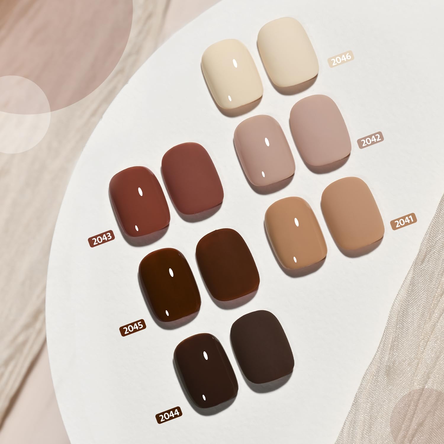 GAOY set esmalte gel beige, cobertura suave y duradera