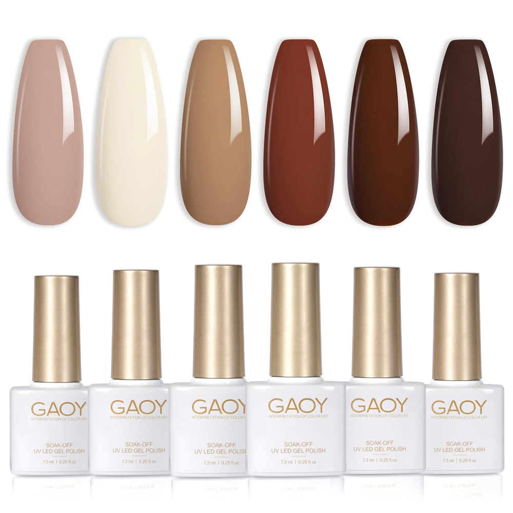 GAOY set esmalte gel blanco, acabado brillante y secado rápido