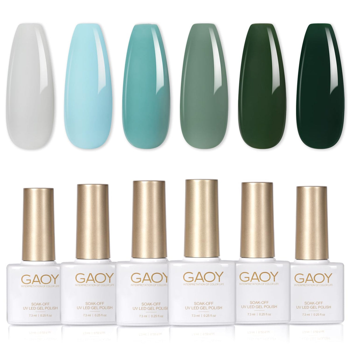 GAOY Set de gel verde bosque para uñas versátiles en casa.
