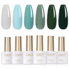 GAOY Set de gel verde bosque para uñas versátiles en casa.