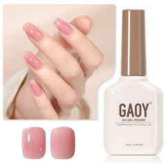 GAOY Esmalte gel translúcido Rojo Burdeos, botella de 16 ml lista para capas translúcidas