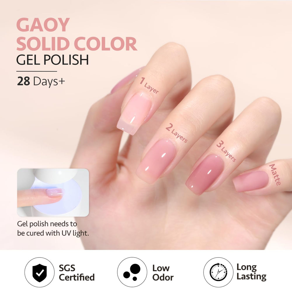 Manicura casera con GAOY gel translúcido, resultados posibles y brillantes