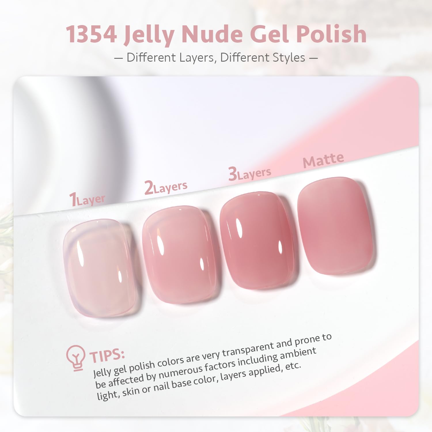 GAOY esmalte gel translúcido con pincel para aplicación suave en casa