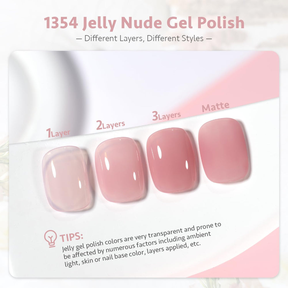 GAOY esmalte gel translúcido con pincel para aplicación suave en casa