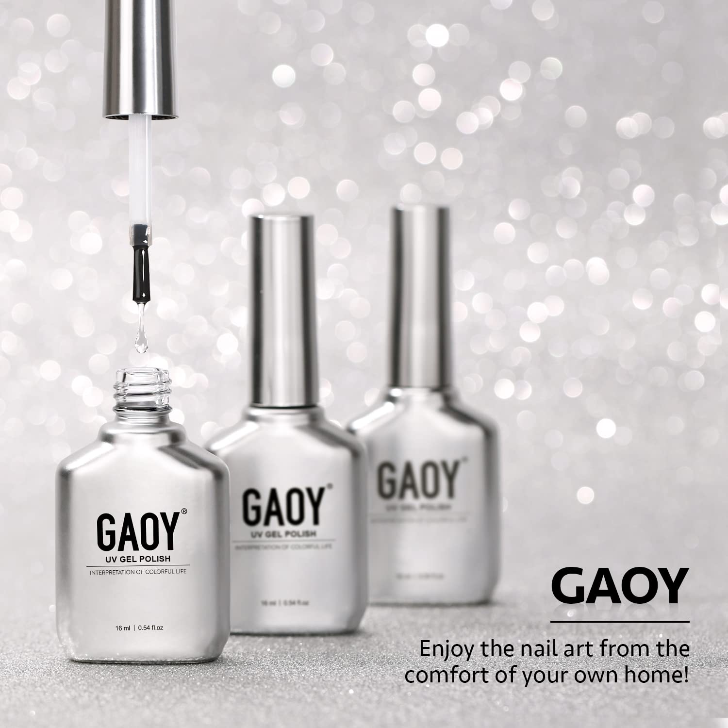 GAOY textura base gel en uñas para mejor adherencia.