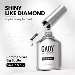 GAOY top cristal 16ml en botella, brillo intenso para un acabado elegante