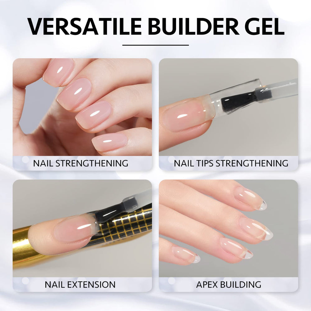 GAOY uñas fortalecidas y naturales tras usar el gel de construcción.
