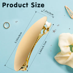 GAQWOK barrette francesa oval dorado en metal, estilo atemporal