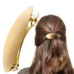 GAQWOK barrette oval dorado de 3 pulgadas para cabello largo, sujeción elegante
