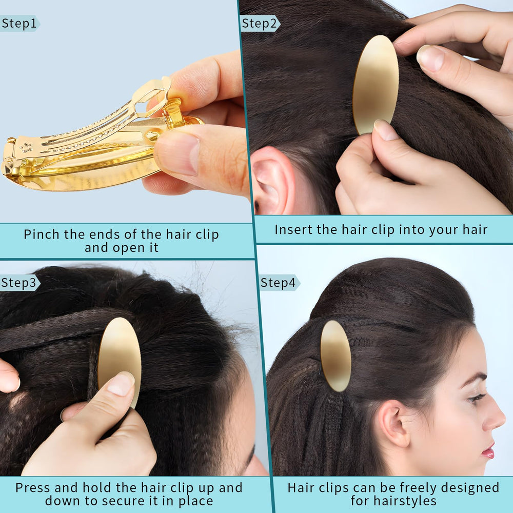 GAQWOK barrette con resorte fuerte dorado, seguridad durante el uso