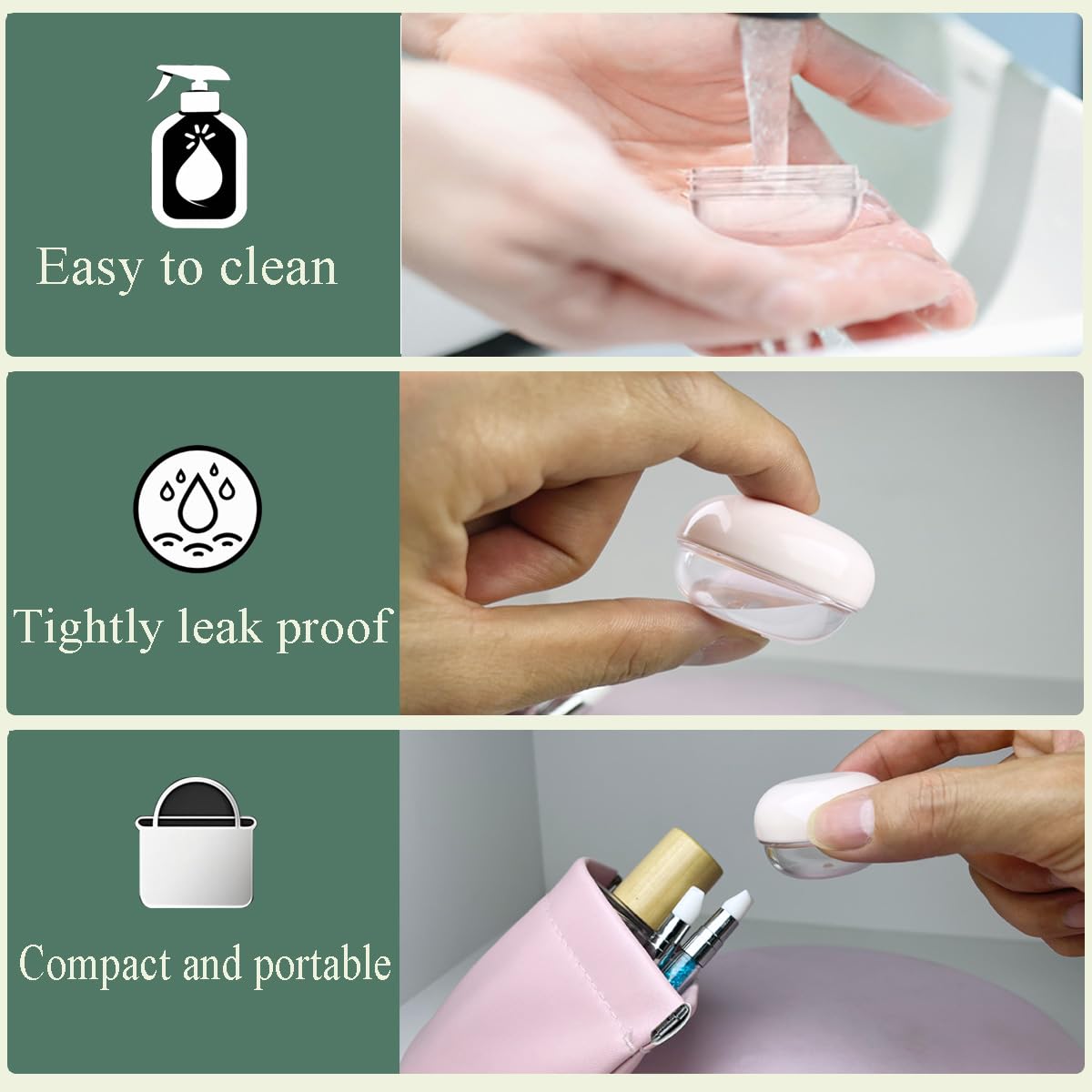 GAQWOK envase 20 ml para maquillaje, acceso rápido.