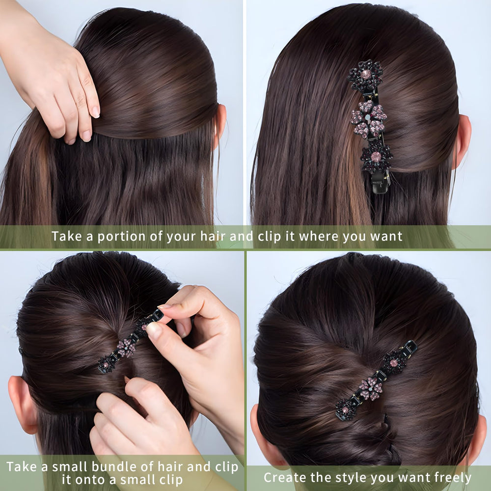GAQWOK clip para trenzas con cristal brillo