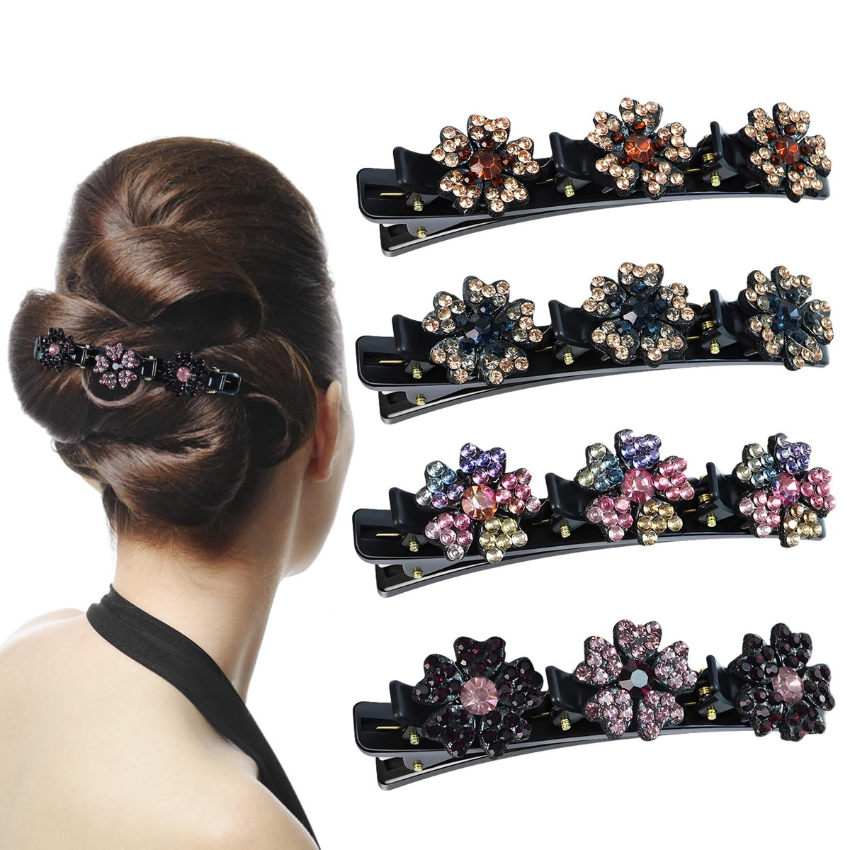 GAQWOK pinza de pelo con cristal brillante para un look elegante