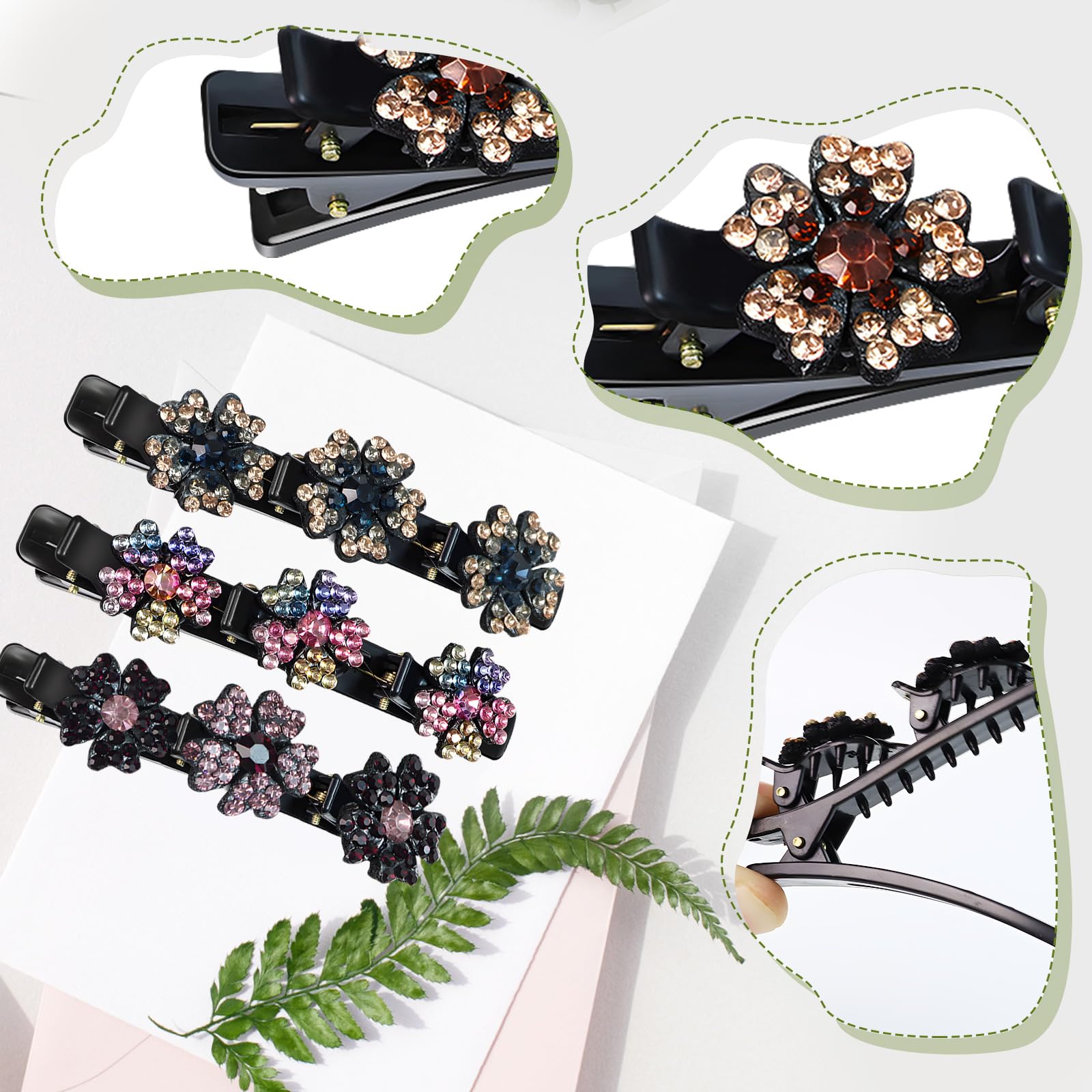 GAQWOK pinzas para cabello con brillo, perfectas para crear particiones con estilo.