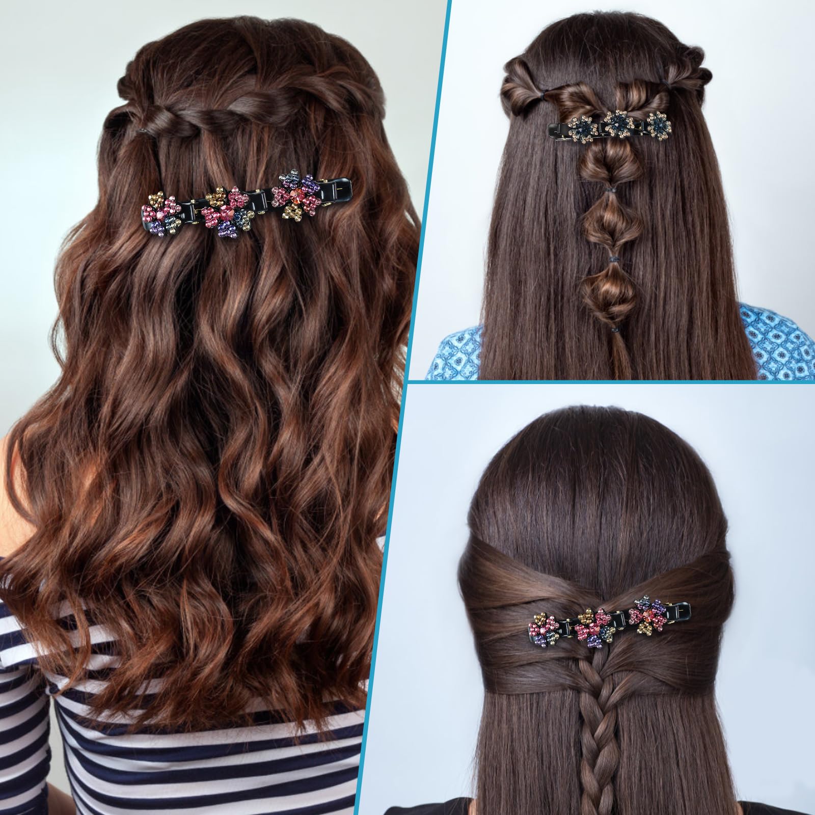 GAQWOK pinzas cabello cristal con brillo duradero para realzar peinados.