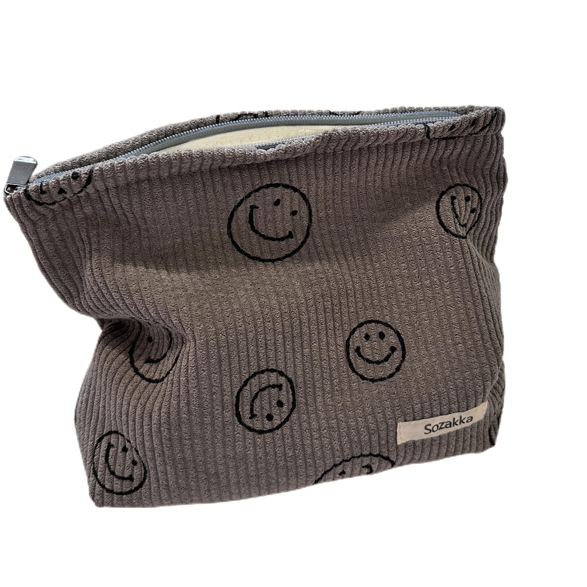 Cartera cosmética Gardsell en pana gris, organización elegante para el bolso diario