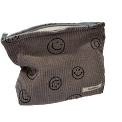 Cartera cosmética Gardsell en pana gris, organización elegante para el bolso diario