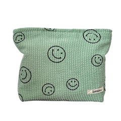 Gardsell sac cosmétique velours vert, ouverture facile pour un rangement pratique.