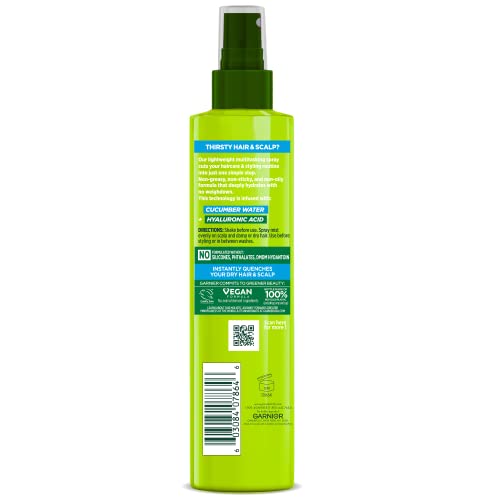 Garnier Fructis Pure Moisture, spray aplicado, ayuda a desenredar sin peso.