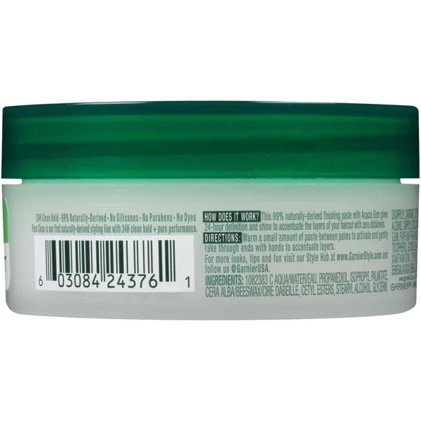 Garnier Fructis Style Pure Clean Finishing Paste application in hand.