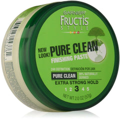 Garnier Fructis Style Pure Clean Finishing Paste bottle for strong, crunch-free hold.