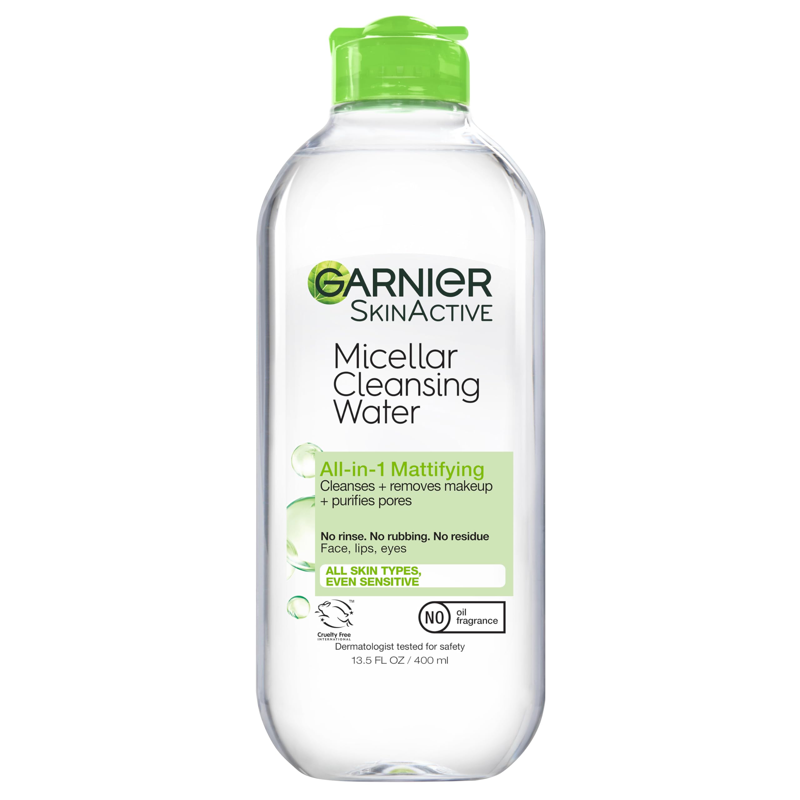 Garnier Agua Micelar en botella de 400 ml para limpieza rápida y sin enjuague