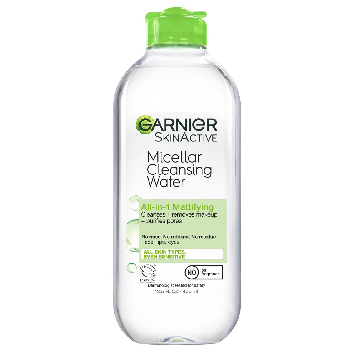 Garnier Agua Micelar en botella de 400 ml para limpieza rápida y sin enjuague