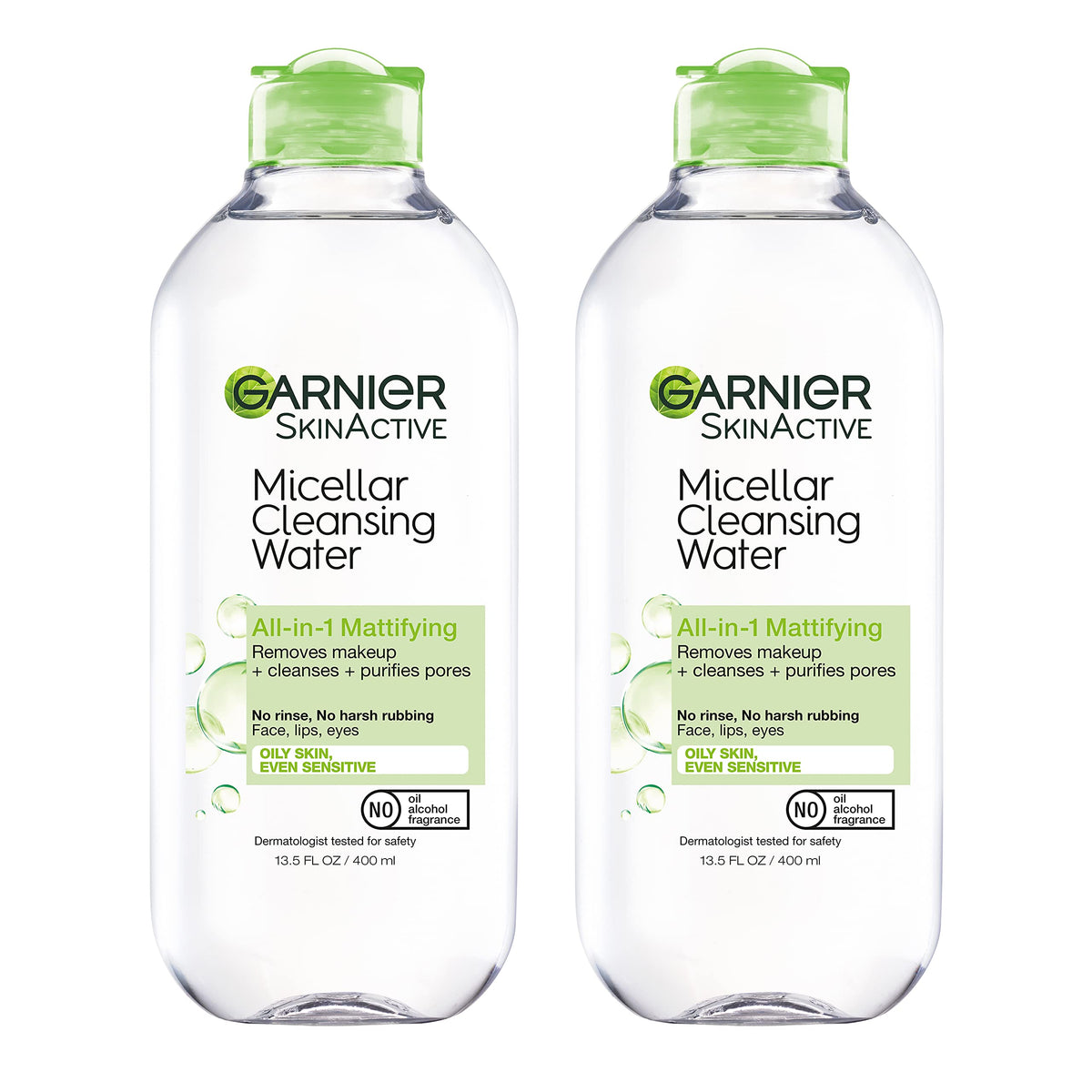 Garnier Agua Micelar: botellas dos unidades para limpieza facial rápida y eficaz.