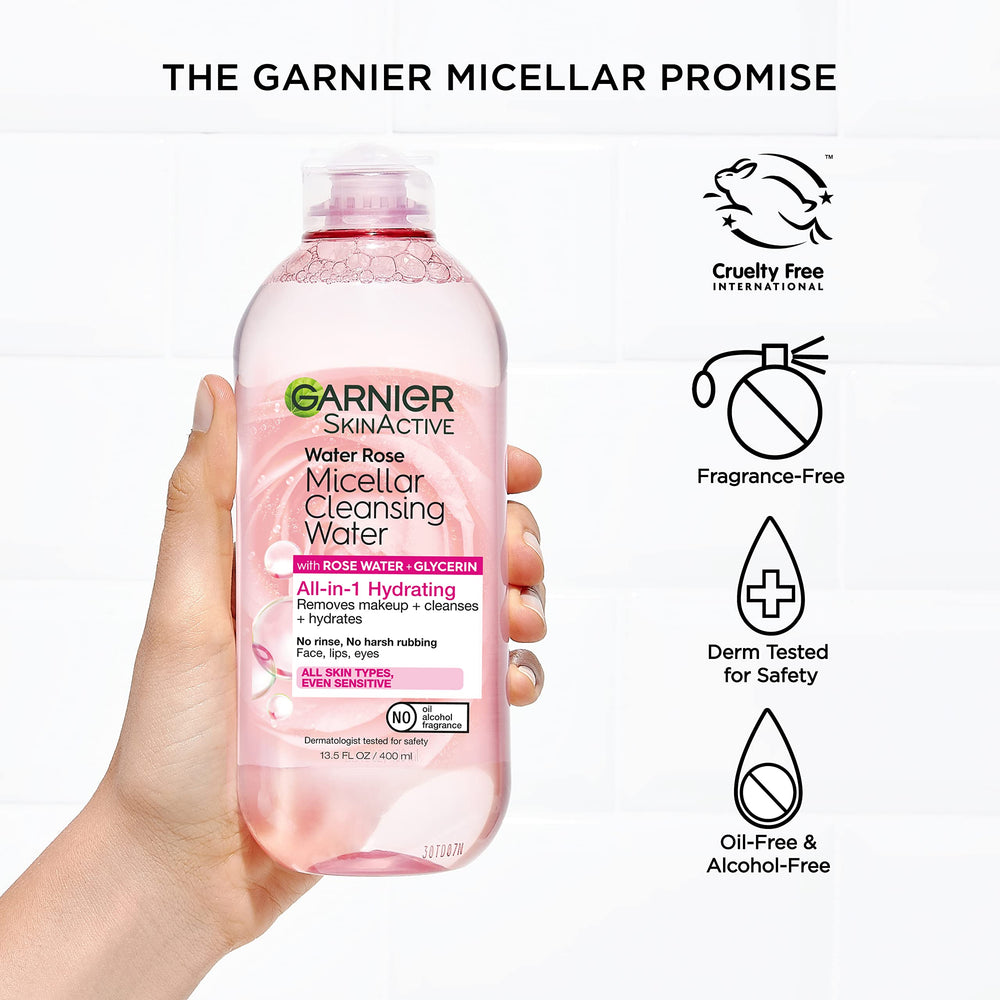 Garnier desmaquillante sin enjuague, ideal para piel limpia y fresca.