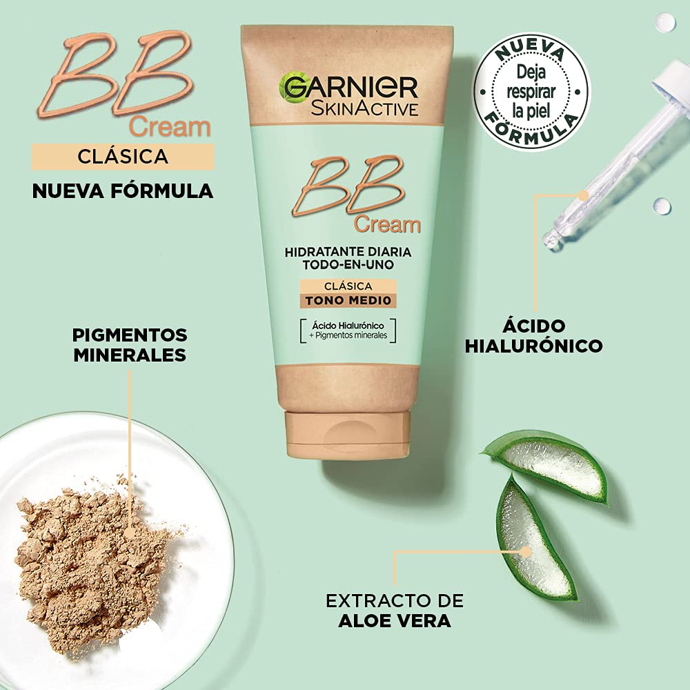 Garnier BB Piel Natural crema 50 ml, tono medio para unificar el aspecto.