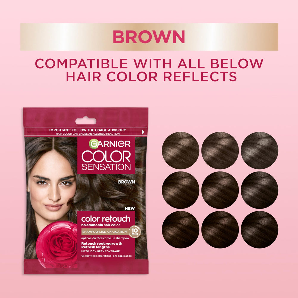 Aplicación en raíces con Garnier Color Retouch para cobertura rápida.