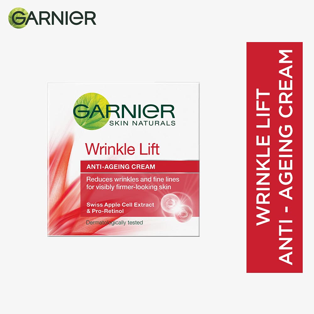 Garnier crema antiarrugas textura suave, sensorial al aplicar.