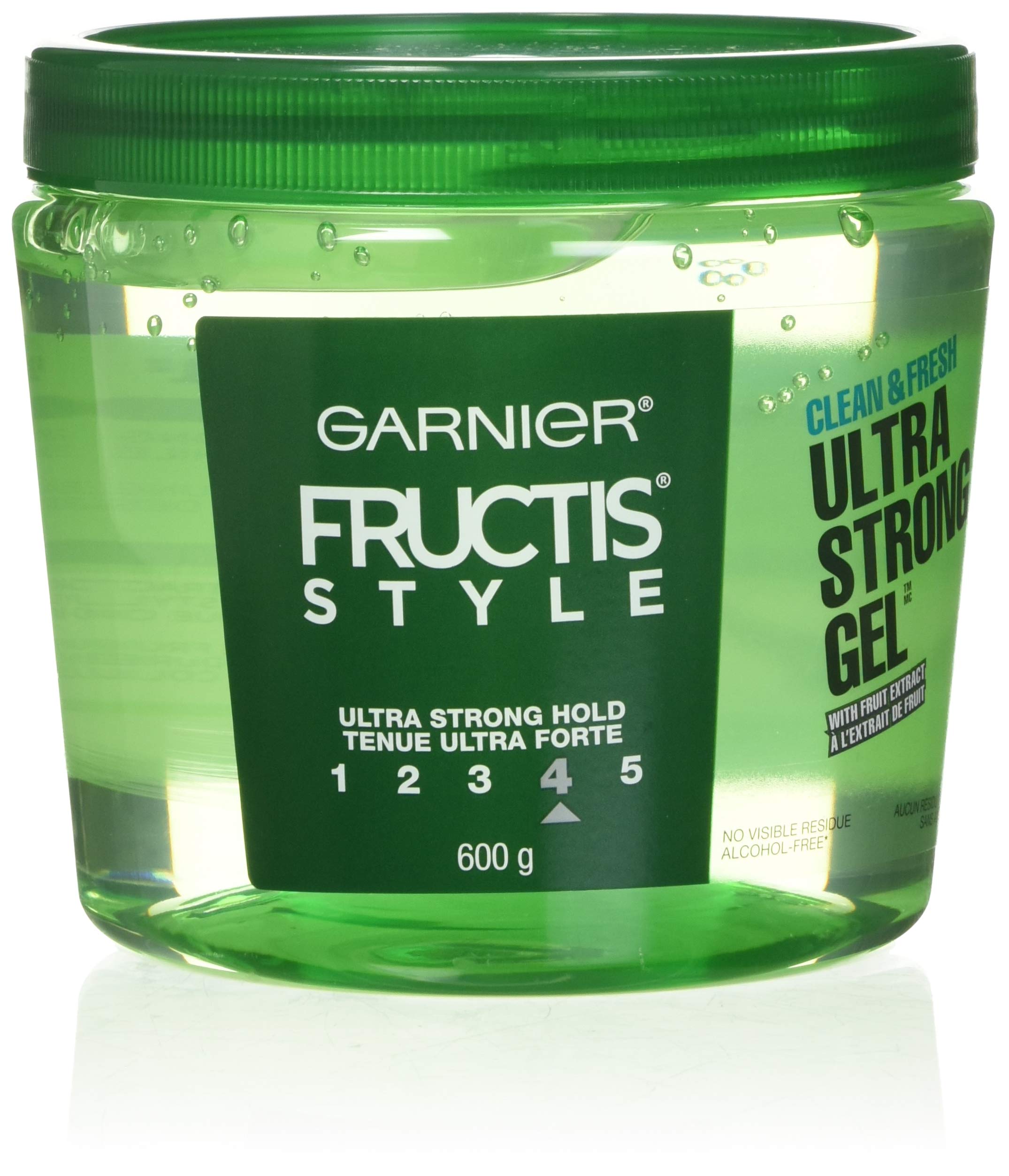 Garnier Fructis gel ultra fuerte en botella, fijación prolongada.