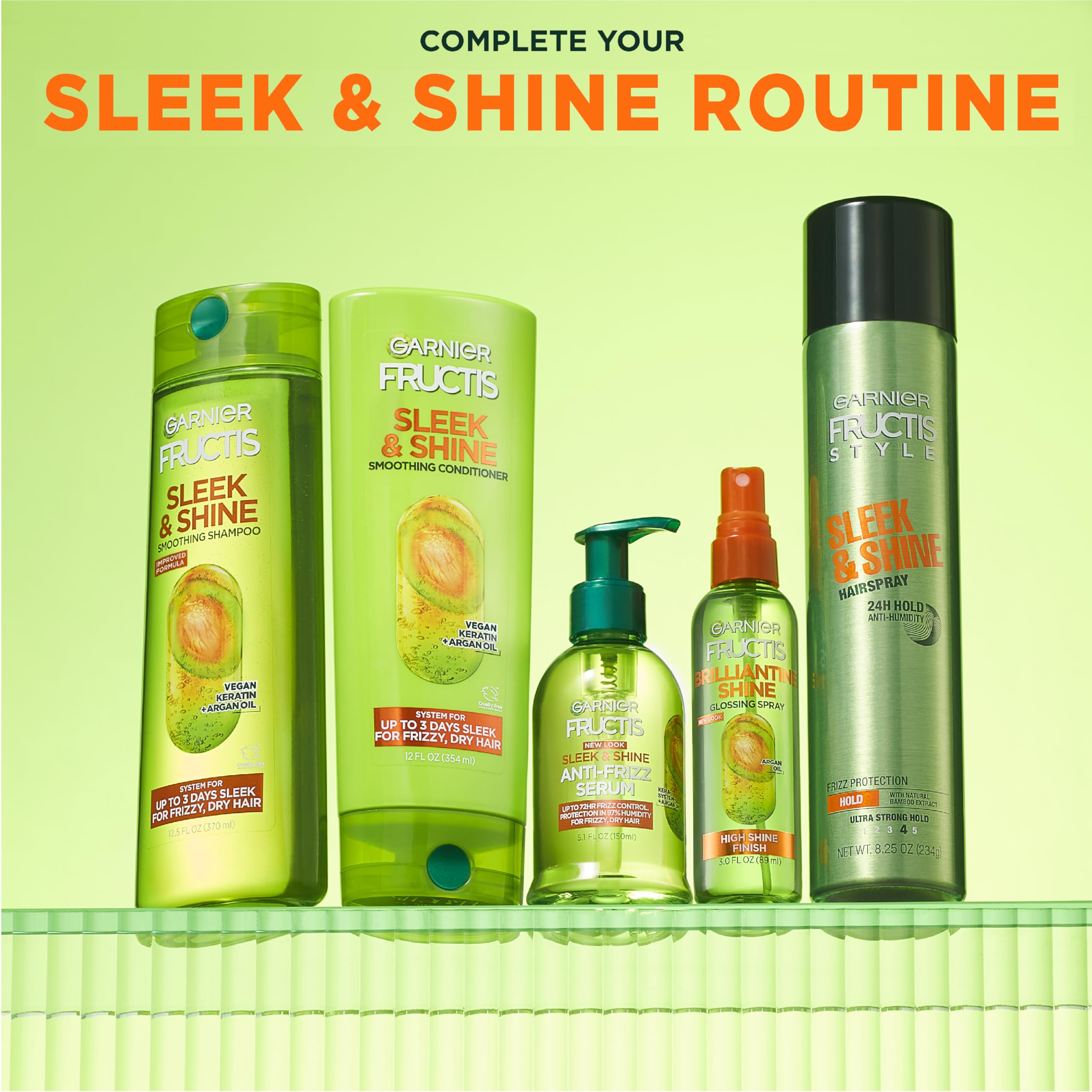 Garnier Fructis Style Sleek and Shine, extracto de bambú para cabello suave.
