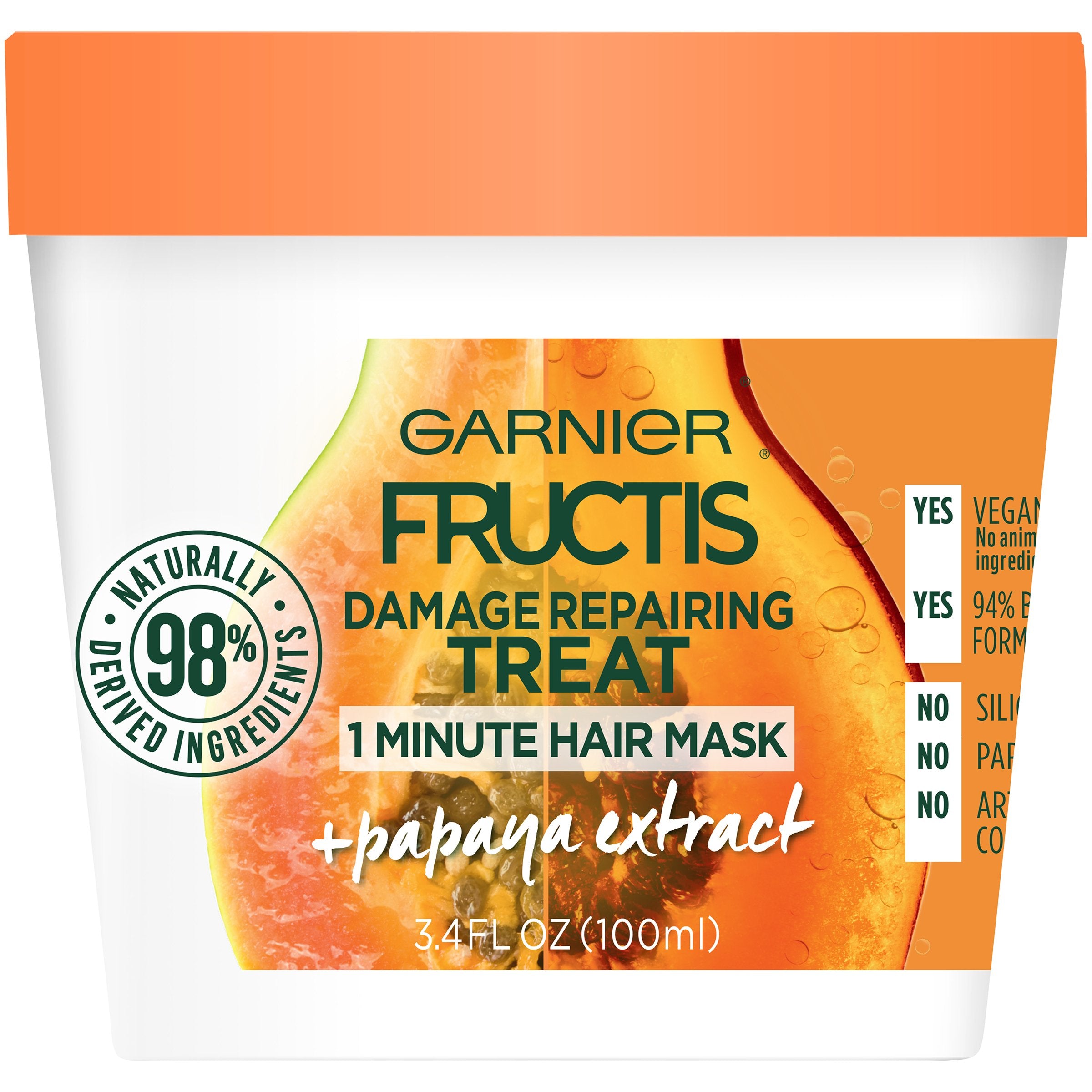 Garnier Fructis Mascarilla 1 minuto papaya brinda brillo suave